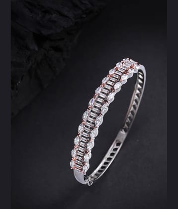 Priyaasi Beautiful American Diamond Rhodium-Plated Bracelet for Women