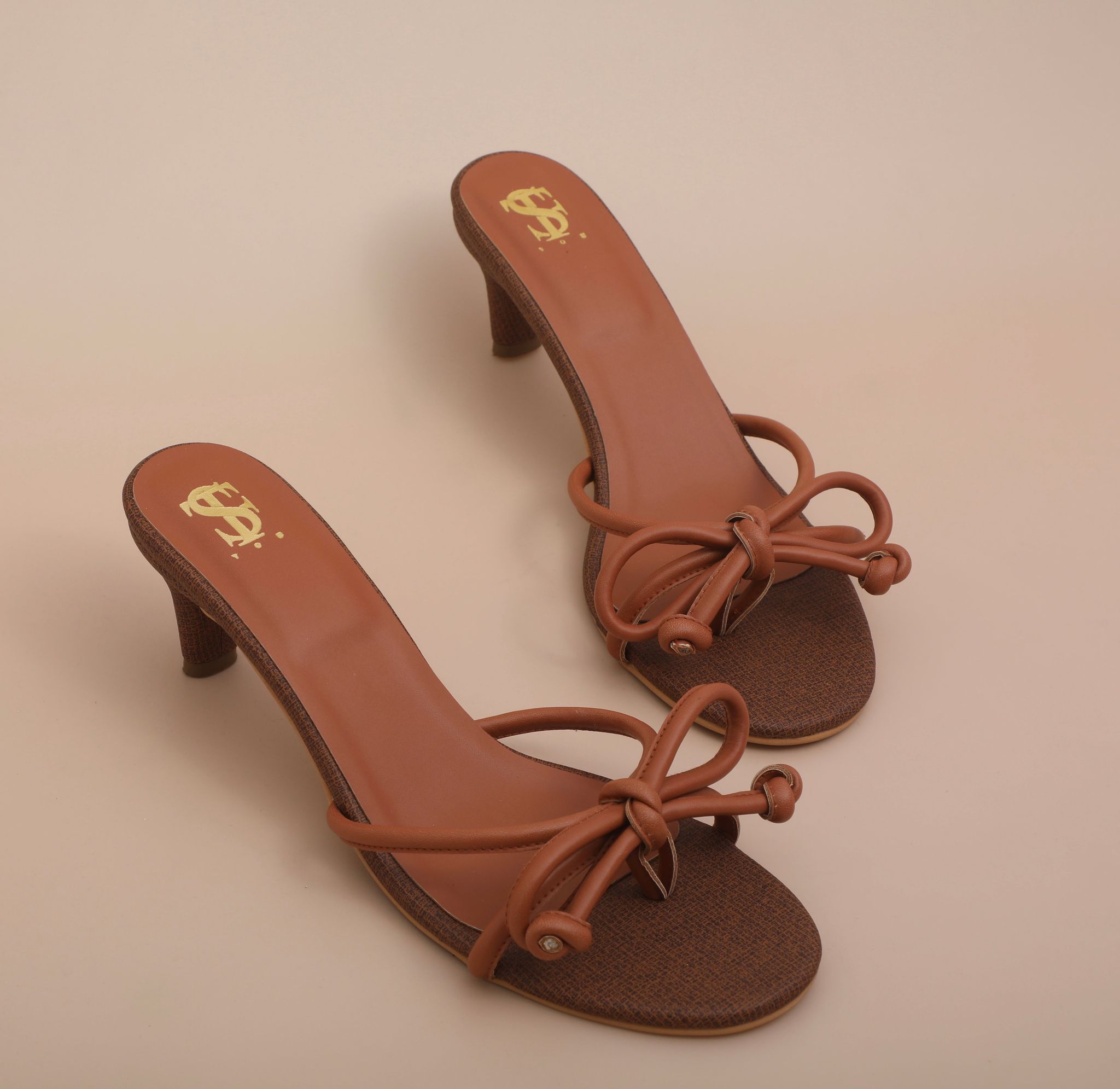 Tan Dainty Bow Heels-35
