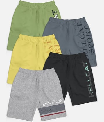 HELLCAT Pack of 5 Cotton Blend Shorts For Boys ( Multi Color )