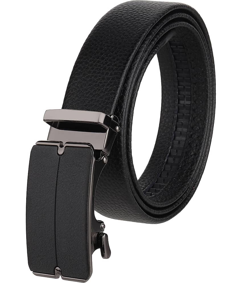 Zacharias - Black Leather Men's Casual Belt ( Pack of 1 )