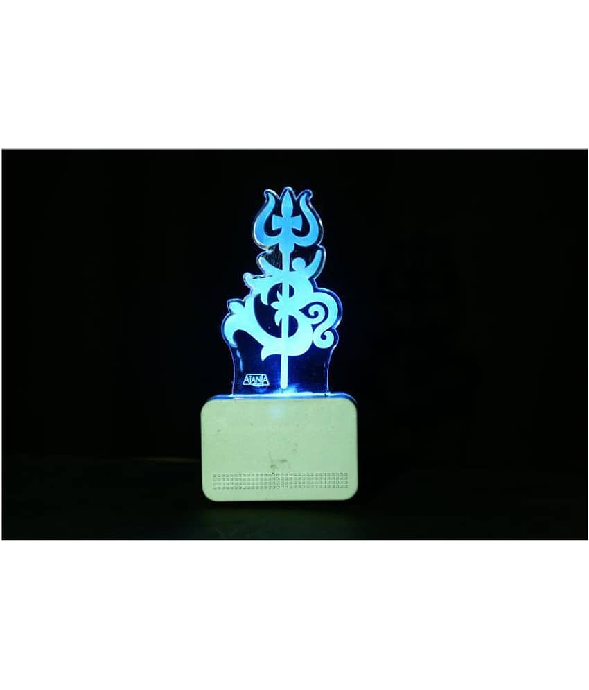 SUPER AJANTA Om Trisul  2037 3D Night Lamp Multi - Pack of 1