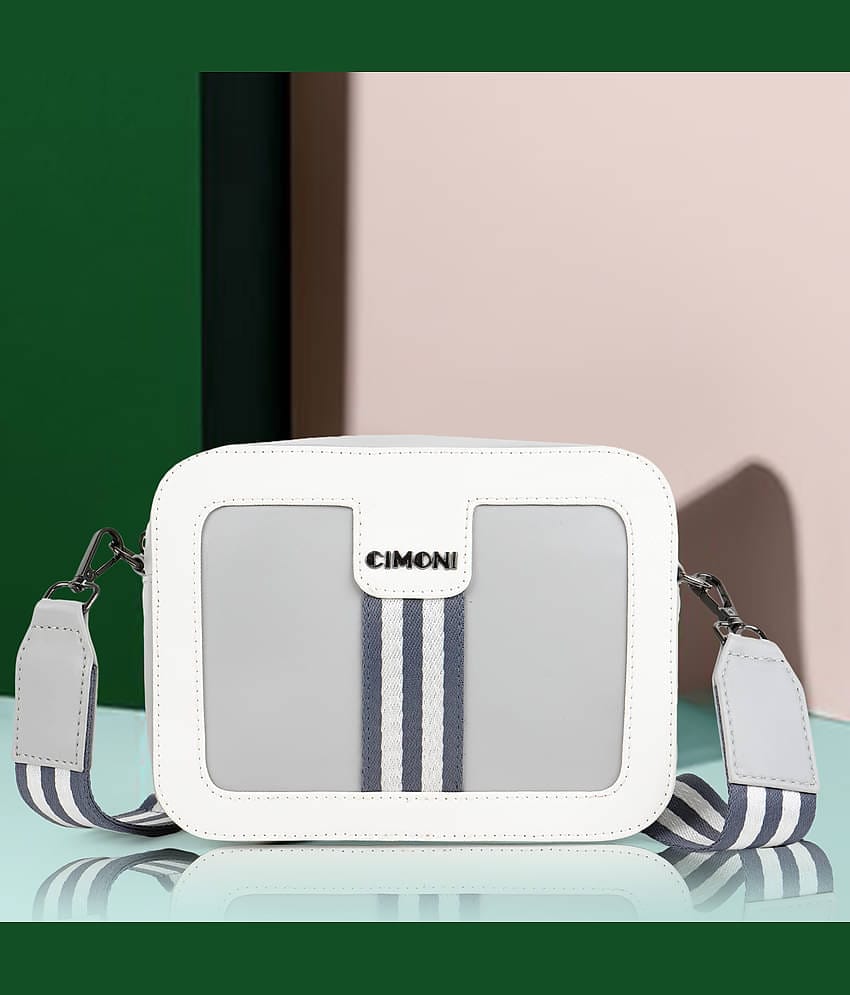 CIMONI Sling Bag Faux Leather Set of 1 ( Light Grey )