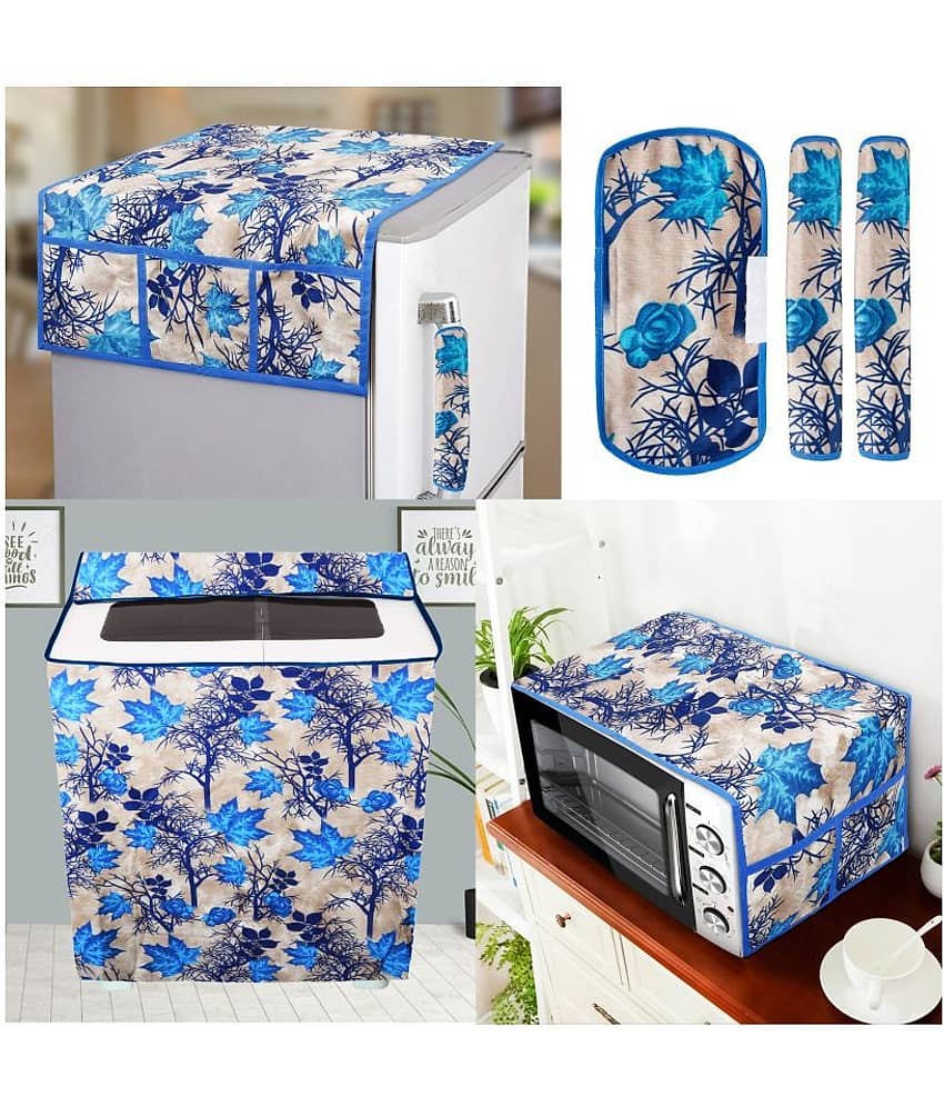 E-Retailer Set of 6 Polyester Blue Fridge Top Cover