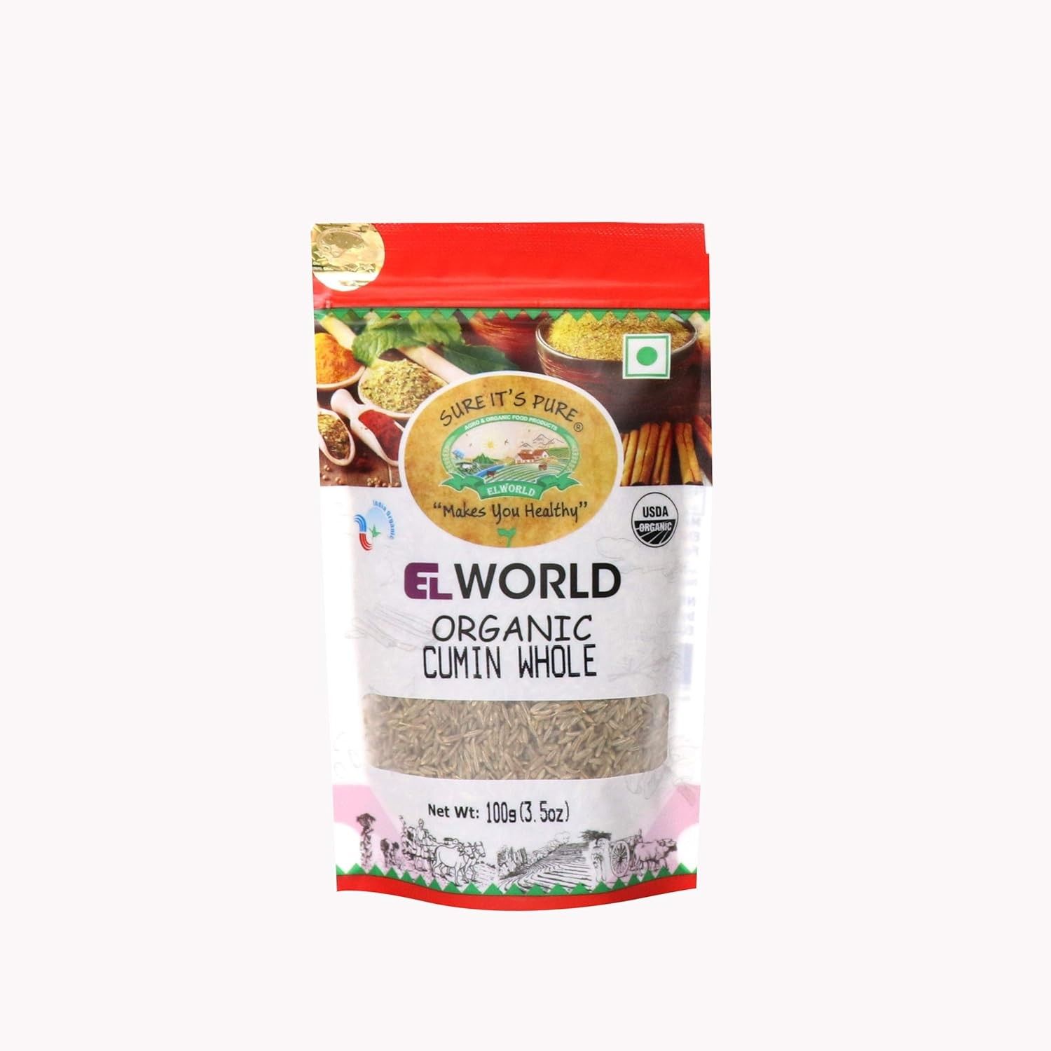 Elworld Agro & Organic Food Products Cumin Whole 100g