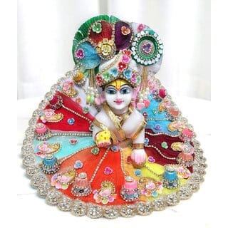 Multicolour Dress for Laddu Gopal Ji  Devotional Design, Turban Included