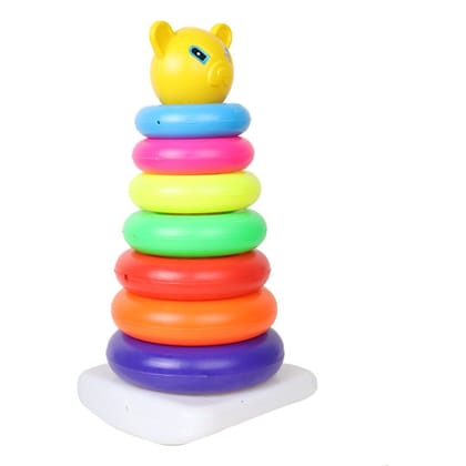 FAIRBIZPS Baby Stacking Toy,Rainbow Stacker Plastic Multicolor Rainbow Rings,Stacker Toys for Babies,Rainbow Stacking Rings Baby Toy,Stacker Toys for Infants&Toddlers, 7 Pcs