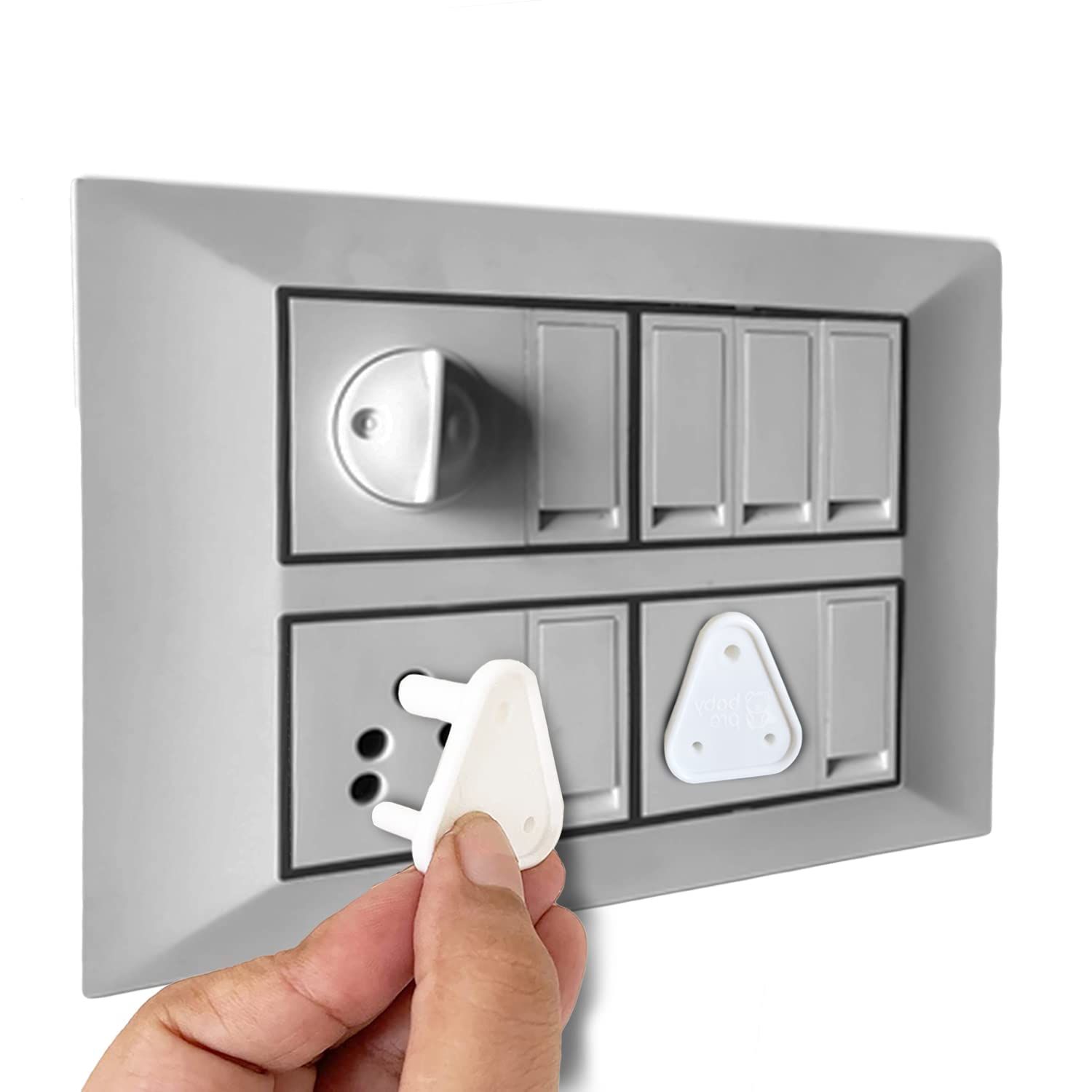 BabyPro BabyProofing Electric Socket Covers (Set of 24) for Baby Safety by Certified Professional Childproofer, Switch Board Covers (White) - Made in India