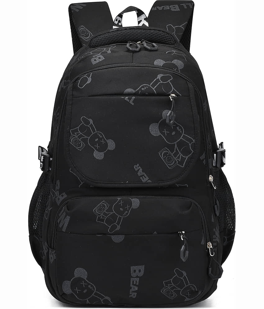 Tinytot Black Polyester Backpack For Kids