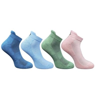 4_Pair Set Unisex Casual Cotton Printed Ankle Length Socks (Multicolor)-PID63432 4_Pair Set Unisex Casual Cotton Printed Ankle Length Socks (Multicolor)-PID63432