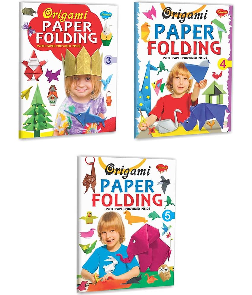 Sawan Present Set Of 3 Origami Books | Orgami Paper Folding-3,4 & 5 (Pin Binding, Manoj Publications Editorial Board)