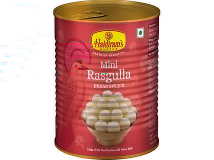 Haldiram's Mini Rasgulla Tin Sweets - 500 Gm - Pack of 2