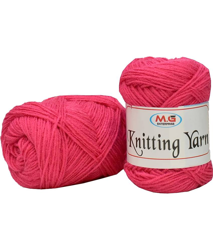 M.G ENTERPRISE 100% Acrylic Wool Melon 100 GMS Wool Ball Hand Knitting Wool/Art Craft Soft Fingering Crochet Hook Yarn, Needle Knitting Yarn Thread Dyed-EM Art-IDB