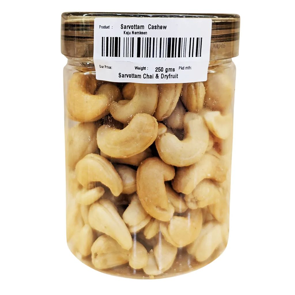 Sarvottam Kaju Namkeen Box 250g | Premium Roasted Salted Cashews | Crunchy Protein-Rich Snack | Perfect for Parties, Travel & Gifting