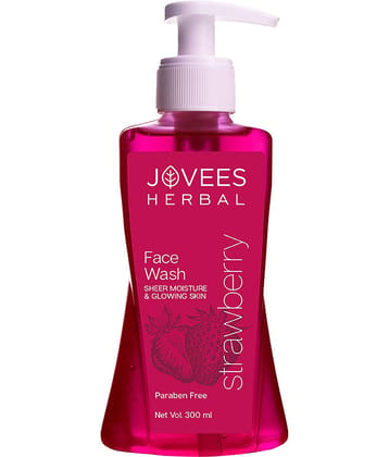 Jovees Herbal Strawberry Face Wash For Normal to Dry Skin For Glowing & Hydrating 300ml, (Pack of 1)