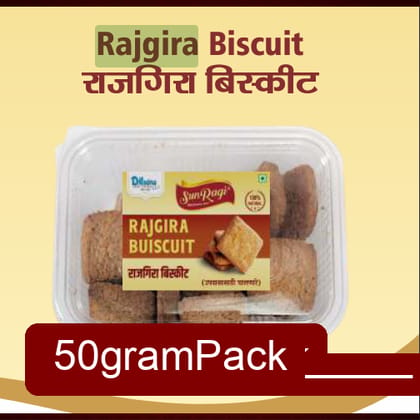 SunRagi Crunchy Rajgira Biscuits, 50g Pack | Gluten-Free Amaranth Snack | Rich in Protein & Fiber