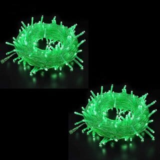 DAYBETTER Green 15M String Light, Rice Light, Diwali Decorative Ladi Light Pack of 2