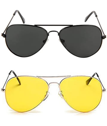 Kanny Devis - Black Pilot Sunglasses ( Pack of 2 )