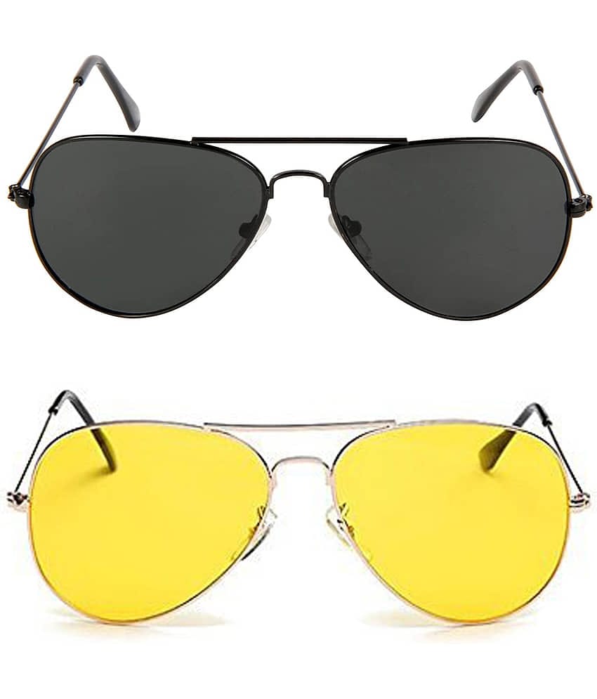 Kanny Devis - Black Pilot Sunglasses ( Pack of 2 )