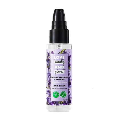 Love Beauty And Planet Organic Argan Oil & Lavender Paraben-Free|| Instant Frizz Control Serum|| No Dyes|| No Mineral Oil 50ml Love Beauty And Planet Organic Argan Oil & Lavender Paraben-Free|| Instant Frizz Control Serum|| No Dyes|| No Mineral Oil 50ml 