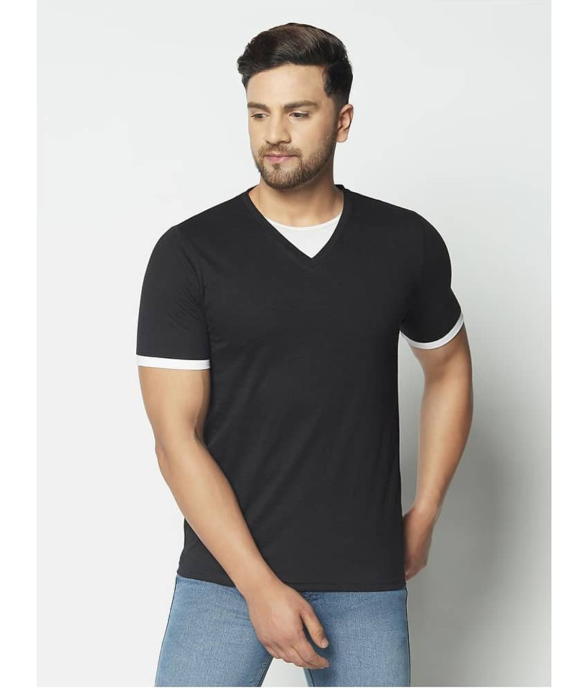Glito Pack of 1 Cotton Blend Slim Fit Men's T-Shirt ( Black )