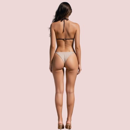 Classic Halter Triangle Bikini Top in Deep Espresso Brown (Top Only)