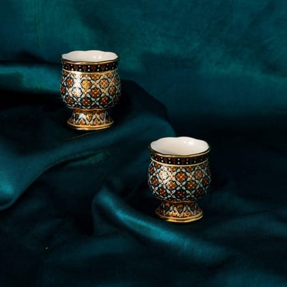 Eyaas Thai Hand-Painted Ceramic Egg Cups  Set of 2