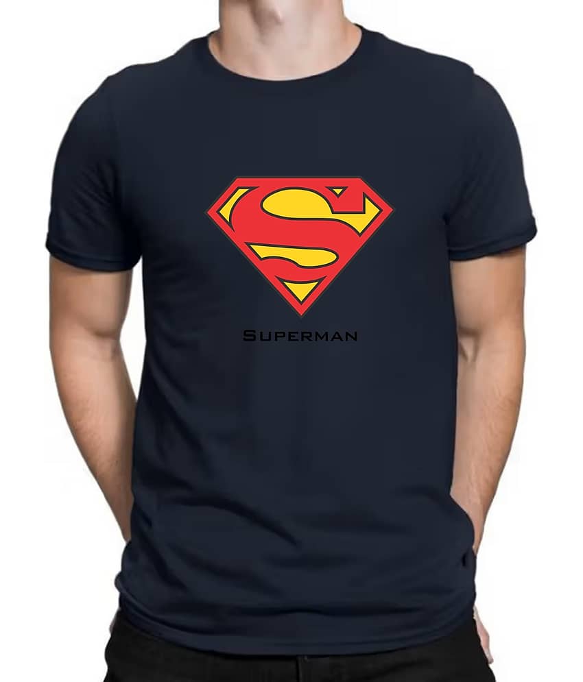 code yellow Men Polyester Regular Fit Printed T-Shirt ( Navy )