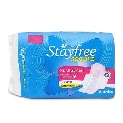 Stayfree Secure Sanitary Pads XL 6 Pcs