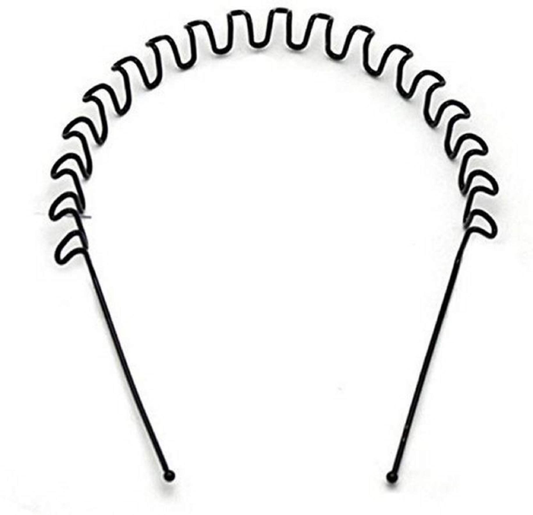 Hair Band For Men And Women Daily Use Black Spring Zig Zag Wave Metal Hair Hoop Band Unisex Sports Hair Band