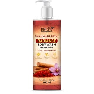 BROER Naturals Sandalwood  Saffron Radiance Luxury Body Wash 200ml