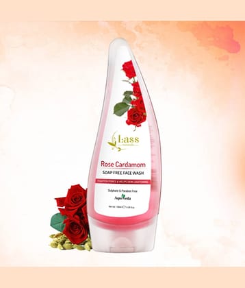 Lass Naturals Rose & Cardamom Face Wash Soap-Free Face Wash, 130ml Face Wash 130 mL