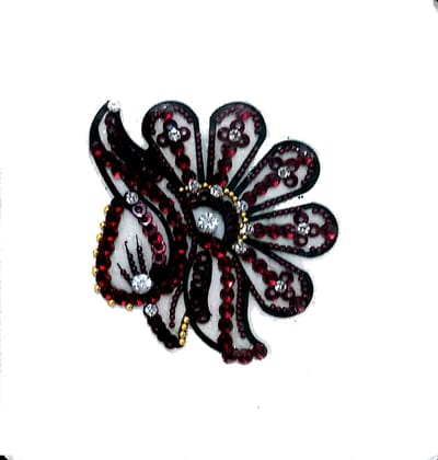 The Maroon Half Flower Body Jewel