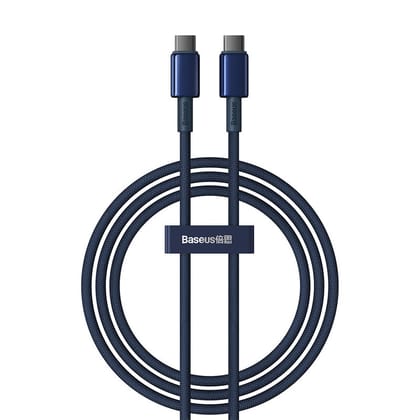 Cable Baseus Tungsten Glod USB-C to USB-C cable, 100W-P10319800321-03-1m / Deepsea Blue