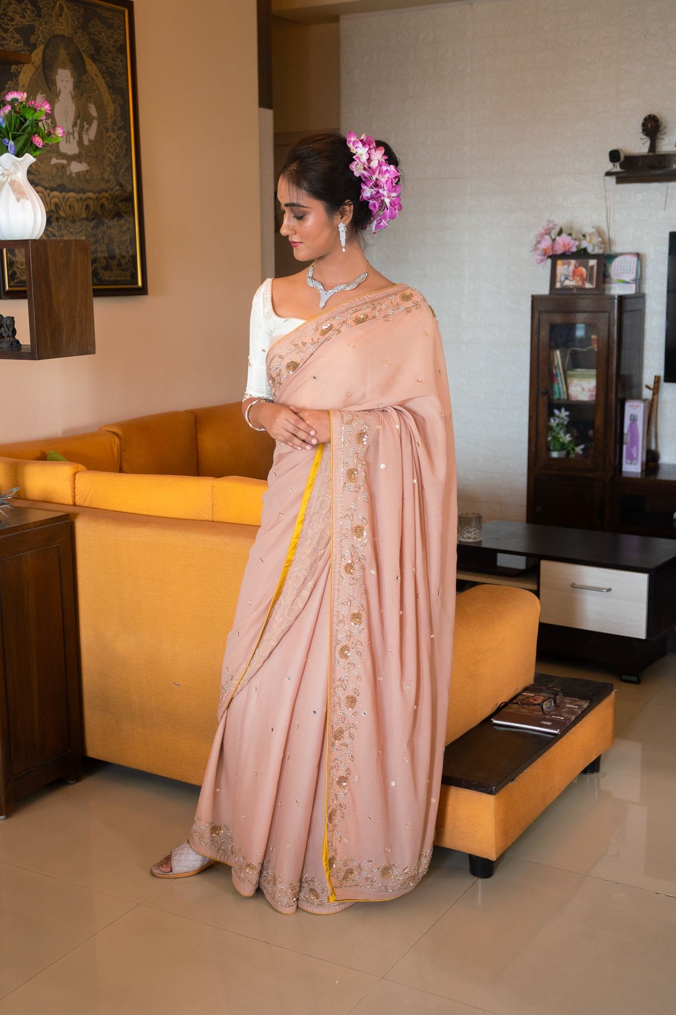 Beige beauty to cherish Saree