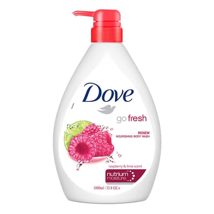 Dove Renewing Raspberry Body Wash with Lime for Renewed Skin, Refreshing Scent, 1L Dove Renewing Raspberry Body Wash with Lime for Renewed Skin, Refreshing Scent, 1L - White / 1 l (Pack of 1)