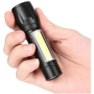 Charkee 10W High Flash Led torch Metal Body Rechargeable Tourch (Black)