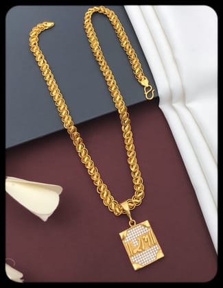 Miffed Gold Plated Mens Chain Pendant