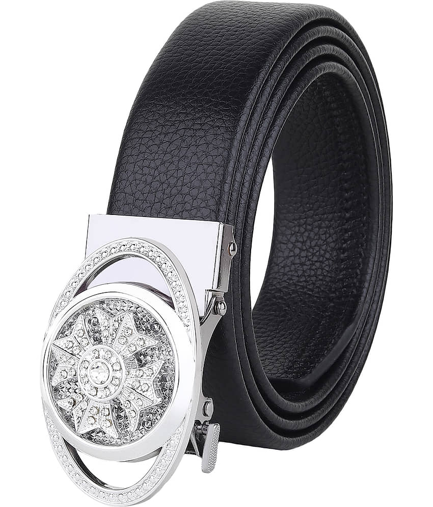 SILKSHOPPING - Black PU Men's Casual Belt ( Pack of 1 )