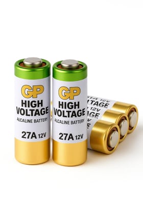 GP 27A 12V High Voltage Alkaline Battery � Long Lasting Power Cell for Remote Control, Car Key, Doorbell, and Electronic Devices (Pack of 5)