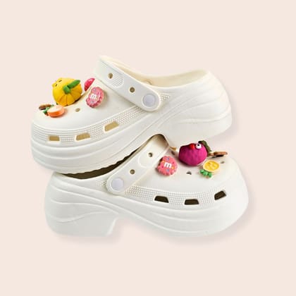 Fruit Jelly Heels white clogs-39