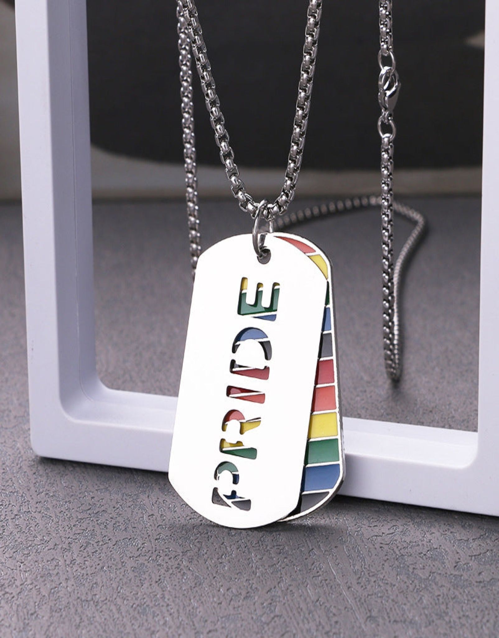 Pride Pendant-With Box Chain / Silver