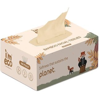 IMECO Essential Bamboo Facial Tissues (2 Ply  Pack of 1 X 200 Pulls Each)
