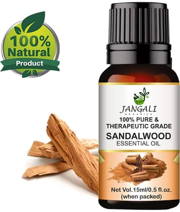 PURE Jangali ORGANICS Sandalwood Essential Oil (Chandan Oil) For Bright Skin 15 ml
