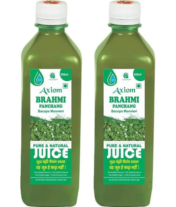 Axiom Brahmi Juice 500ml (Pack of 2) |100% Natural WHO-GLP,GMP,ISO Certified Product