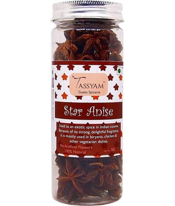 Tassyam - 50 gm Chakra Phool (Star Anise) (Pack of 1)