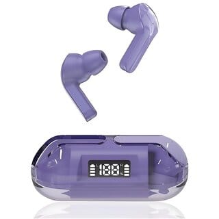 Digimate Transbud  Earbuds With Charging Case 6 Hours Play Time Bluetooth Version 5.3 With MIC (DG-EP02, Purple)
