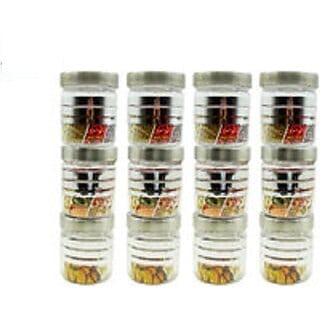 Kitchen Storage Silver Liner PET Container Set of 12, (200 ml)