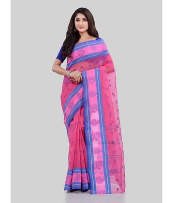 Desh Bidesh Cotton Printed Saree Without Blouse Piece ( Pink )