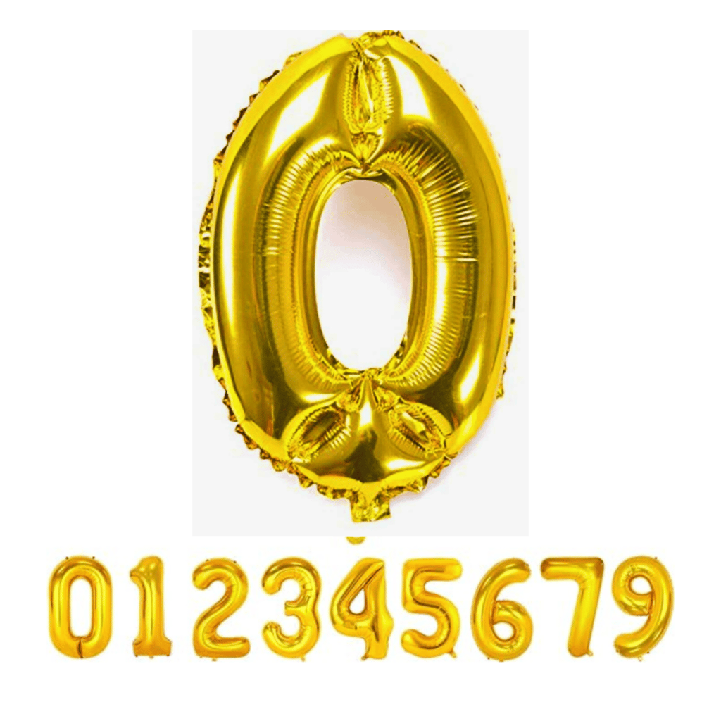 Numerical 0 18" Golden Balloon - Party and Festive Needs | Buy online on ZillyBuy