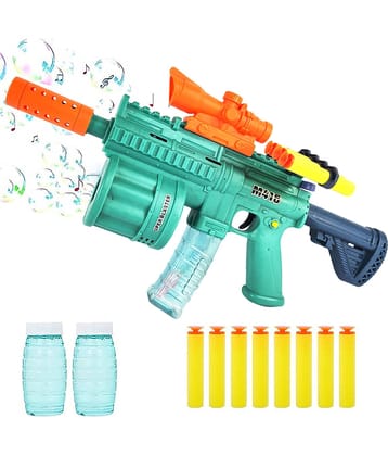 RAINBOW RIDERS 3 in1 Electric Bubble Machine Gun,M416 Bubble Gun for Boys/Girls, Soft Bullet Blaster Gun Toy for Boys Girls, Shooting Gun Toy with Dart, Bubble Machine Gun for  Boys & Girls  Age  4+ Years Plastic Multicolour Musical Battery Operated Toy
